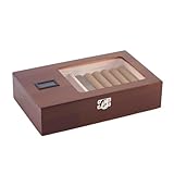 HMAZAE Cigar Humidor, Portable Humidor Cigar Box, Cedar Wood Cigars Case with Humidifier and Hygrometer, Large Capacity Cigar Accessories, Perfect Gifts for Men