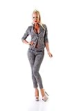 OSAB-Fashion 24417 Damen Hosenanzug Hose und Blazer Business Anzug 2-teilig Grau