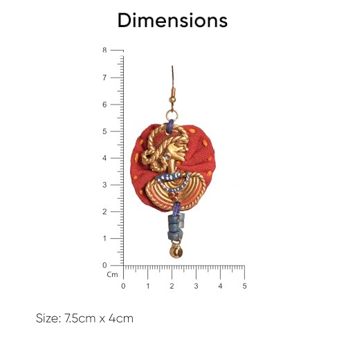 Image of Royal Queen & Empress Handcrafted Tribal Dhokra Earrings Collection for Women - Wooden, Fabric & Round Statement Ethnic Designs in Multiple Colours