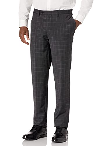 Calvin Klein Men's Slim Fit Stretch Wool Suit, Charcoal Window Pattern, 36 Short #TOP2