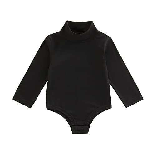 Douhoow Baby Sweatshirt Romper Baby Girl High Neck Sweater Romper Infant Girl Fall Winter Outfits