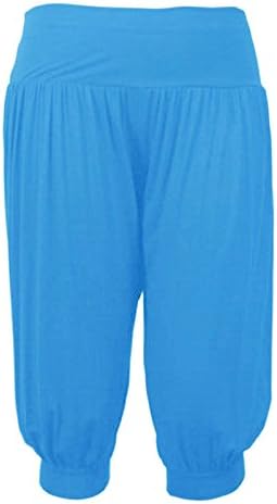 Womens Shorts Cropped Harem Pants 3/4 Baggy Ali Baba Yoga Trousers Stretch Leggings 8-26