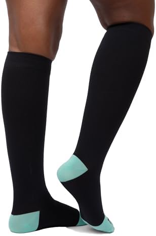 Motif Medical, Maternity Compression Socks, Must Have Items for Pregnancy, Black/Green - Large