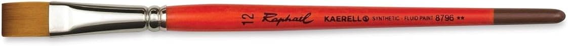 Raphael Kaerell Synthetic Short Handle Watercolor Brush, Flat, 20