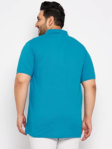 Image of Club York Men Cotton Blend Half Sleeve Polo Neck Solid Plus Size T-Shirt
