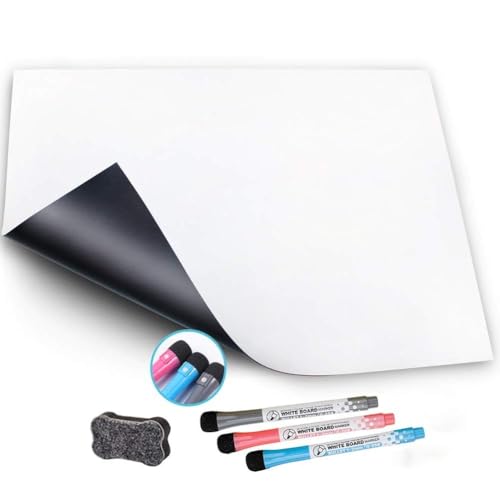 Hivillexun Pizarra Magnética para Nevera Tamaño A3 con Bolígrafo Borrable - Ideal para Notas, Recordatorios y Planificación de Comidas - Perfecta como Tablero de Cocina o Lista de Tareas