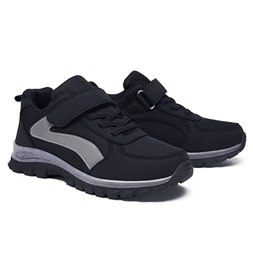Image of LEADER SHOW Men's Comfortable Walking Shoes Non-Slip Safety Casual Sneakers for Elderly Strap Closure