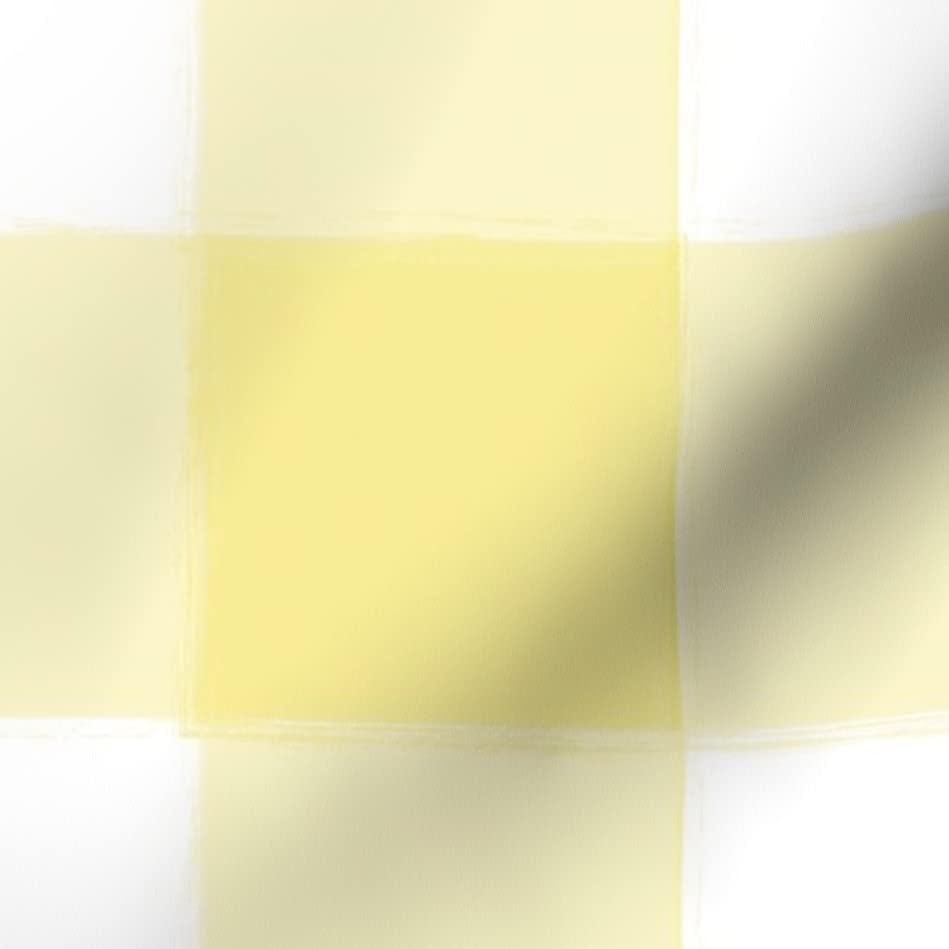 Miniatura 6 de Spoonflower Tela  Grande cuadros amarillos cuadros cuadros de cuadros de cuadros de azúcar frescos impresos en tela de mezclilla cuarto de grasa