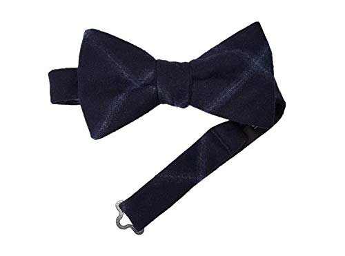 Tommy Hilfiger Men's Bowtie Wool Tartan Plaid Navy