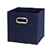 Household Essentials 81-1 Foldable Fabric Storage Bins | Set of 6 Cubby Cubes with Handles | Navy Blue, 6 lbs