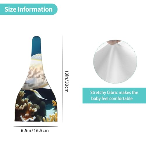 Newborn Baby Hat, White-Golden Fish Print Soft Top Knot Beanie Cap, Cute Baby Headwear for 0-6 Months4