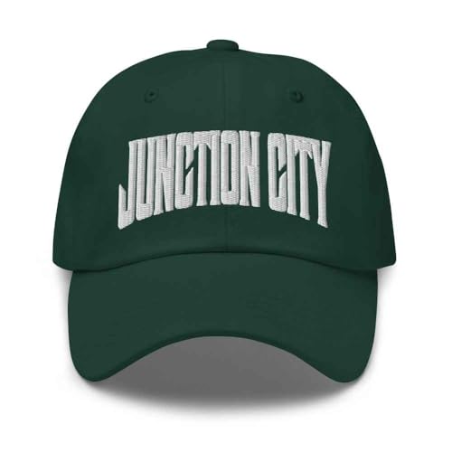 Merch Town Junction City Baseball Cap Junction City Dad Hat Louisiana LA Hat Embroidered Souvenir Spruce