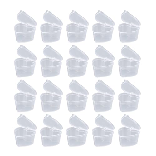 EXCEART Transparent Heart Shape Storage Box 25Pcs Transparent Heart Shaped Storage Containers Clear Plastic Cases with Lids for Arts Crafts Sewing Supplies