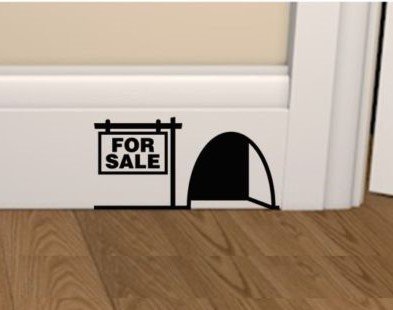 Agujero de ratón " FOR SALE " rodapié de vinilo etiqueta engomada de la pared" 16cm x 8cm UKSELLINGSUPPLIERS Cover