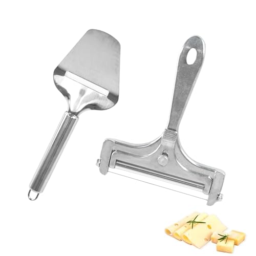 2PCS Stainless Steel Wire Cheese Slicer, Adjustable Thickness Cheese Shaver