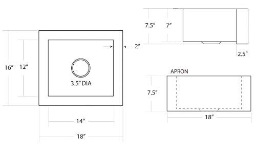 Native Trails Cps213 Cabana Apron-Front Bar/Prep Sink, Antique Copper #TOP1