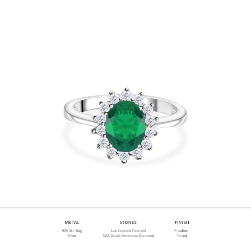 Image of Ornate Jewels 925 Sterling Silver American Diamond Halo Ring for Womens and Girls | With Certificate of Authenticity and 925 Stamp | Life-time Warranty*