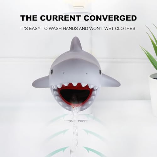 Image of Whale Faucet Cover Childrens Faucet Extender Bath Spout Cover Cute Shark Spout Sink Handle Extender for Toddlers Kids Baby Safe and Fun Hand-Washing Solution