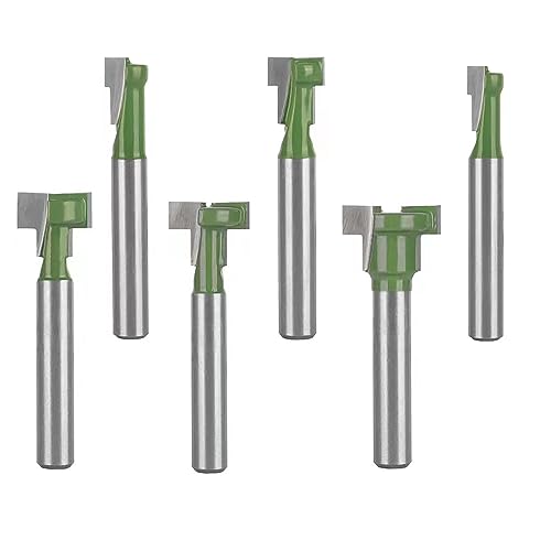 TOTOWOOD Keyhole Router Bits Set 1/4 Shank Router Bit Set 6 pcs Router Bit Set 1/4 & 5/16 & 3/8 & 9/16 & 1/2 & 5/8 Inch Blade Diameter