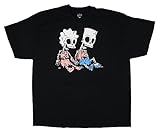 The Simpsons Men's Lisa Bart Skeletons Graphic Crewneck Tee T-Shirt (Large) Black