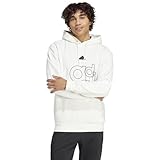 adidas Homme Graphic Print Fleece Hoodie, Off White, XL
