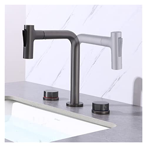Mélangeur d'eau brosse or noir pour robinet de vasque à 3 trous - 7