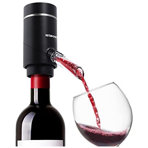 WIWONEY Vertedor Eléctrico de Vino Aireador con Base Cover