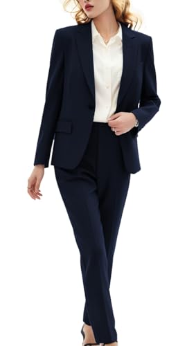 Business Pant Suits for Women Peak Lapel Professional Work Suits Dressy Formal Blazer Set