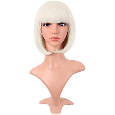 MapofBeauty Peluca Bob Lacio 30cm Platino Dorado Cover