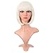 MapofBeauty 12 Inch /30 cm Fashion Lady Short Straight Synthetic Flat Bangs Bob Wig (Platinum Blonde)