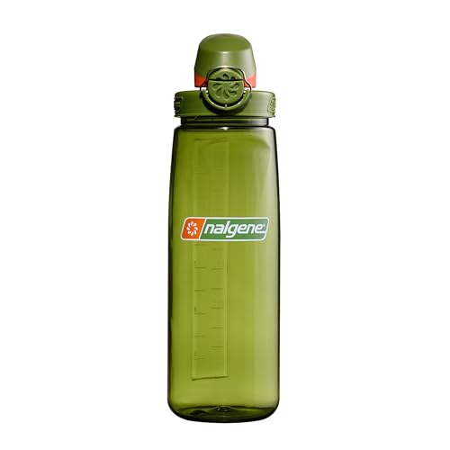 Image of Nalgene 24 oz On The Fly Lock-Top Water Bottle, Juniper w /Juniper Orange