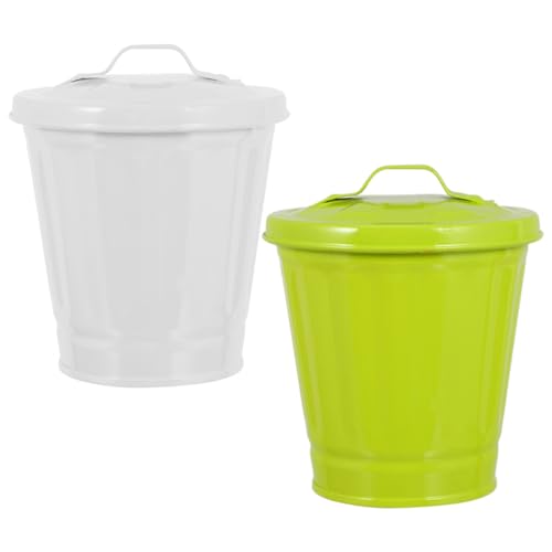 Mini caneca de basura de escritorio con tapa 2 piezas
