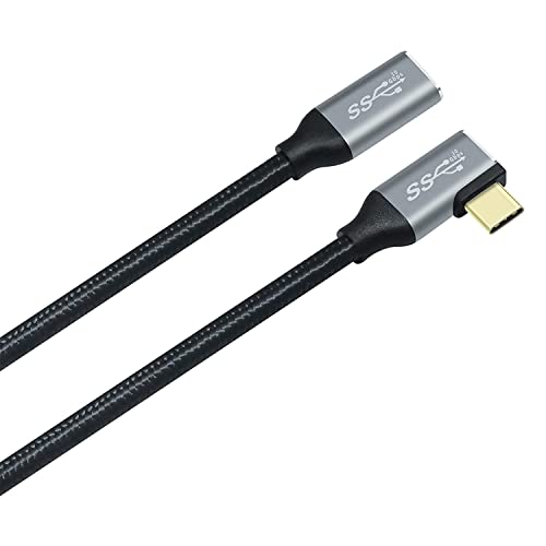 DCHAV 100W USB C to USB C Cable Male Female 10Gbps Data Transfer 4K Video Output Fast Charging 90 Degree 3.1 Gen 2 PD 20V 5A Nylon Braided for Phone Tablet Laptop (2M) - Image 3