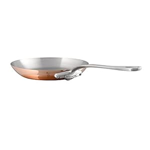 Mauviel M’Heritage 150 S 1.5mm Polished Copper & Stainless Steel Frying Pan With Cast Stainless Steel Handle, 7.8-in, Made In France