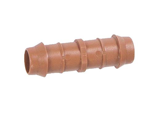 20-Pack USA Made - Drip Irrigation Brown Barbed Coupling Connector Fittings - Fits 1/2” Inch, 17mm .600” ID Drip Tubing (Coupling 20 Pack)