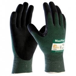 PIP MaxiFlex 8743 Green/Black XL Cut-Resistant Glove - 2 Cut Resistance - Nitrile Palm & Fingers Coating - 34-8743 [PRICE is per DOZEN]