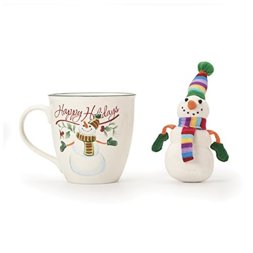 Pfaltzgraff Winterberry Mug Porcelain with Stuffed Snowman Ornament, 20 oz, Assorted