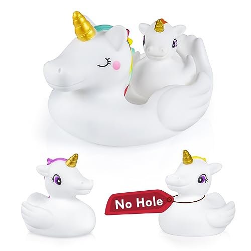 Image of No Hole Bath Toys,Unicorn Bath Toys for Toddlers 1-3,Soft Unicorn Bathtub Toys for Kids Girls Boys Presents Set