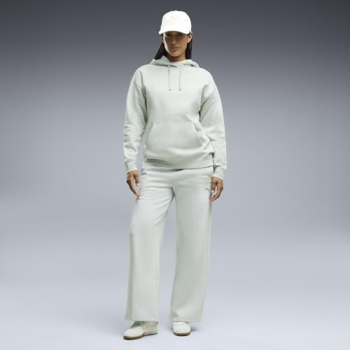 PUMA Pantalon Ample en Polaire à Logo Cat Essentials Femme L, Créme De Mint Green