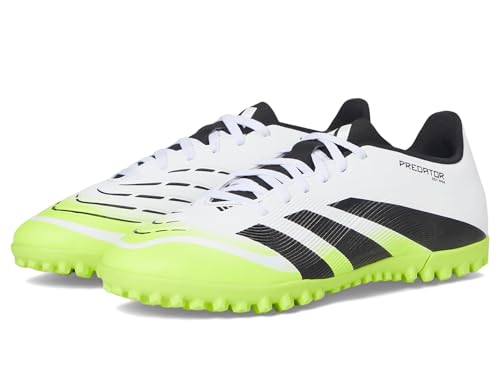 adidas Unisex Predator Club Turf Sneaker, White/Black/Lucid Lemon, 9.5 US Men