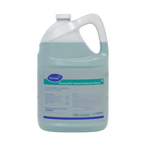 Diversey Morning Mist Fast Neutral Disinfectant Cleaner - Fresh Scent - 1 Gallon Concentrate, 4 Pack (Packaging May Vary) Cover