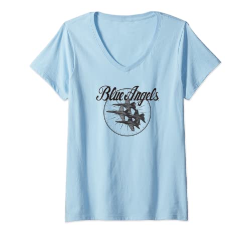 Womens BLUE ANGELS DESIGN 2 V-Neck T-Shirt