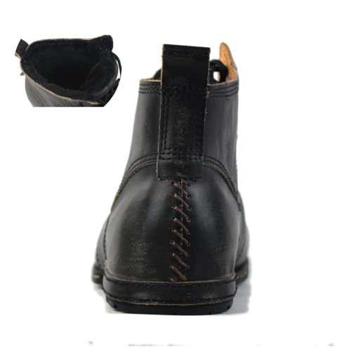 Image of OSSTONE Moto Boots for Men Fashion lace-up Leather Chukka Boots Casual Shoes OS-6015-2-retro-brown-US-R