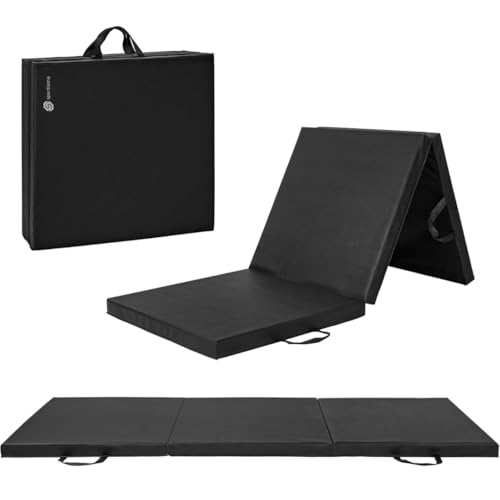 Listado de Colchoneta Chedraui Top 5. 43 Sportisimo - Colchoneta plegable para ejercicio 3 paneles - Portátil con asas y superficie antideslizante - Acolchada 180 x 60 x 3.8 cm para transporte y almacenamiento fácil