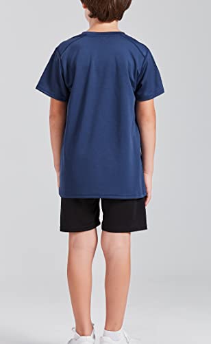 DANI CHINS Boys Athletic Short-Sleeve Shirts Loose Mesh Active Tee-Shirts Sports Jerseys Tops As Clothing, 2 Pack4