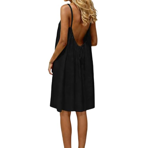 Générique Backless Lounge Dress - Casual Sleeveless Cami House Dress for Women Soft Loose Fit Summer Gown, for Beach Vacation 2026