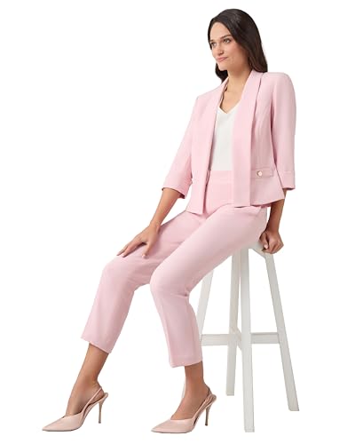 Kasper Women's Crepe 3q Sleeve Shawl Collar Jacket W We2