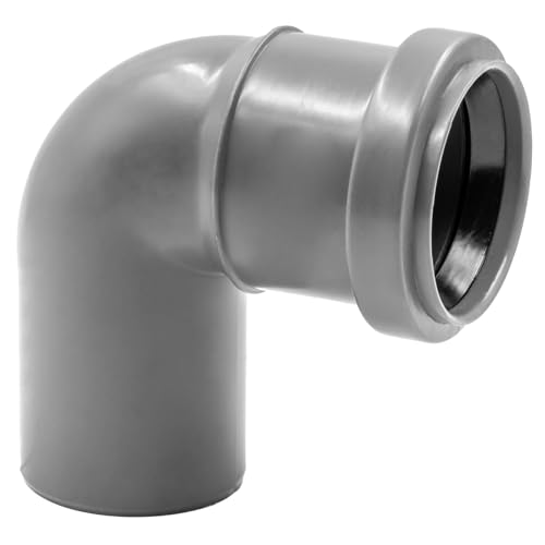 HT-Bogen DN 50 90° grau | 90-Grad PP-Abflussbogen | Steckfitting DN 50, korrosionsbeständig