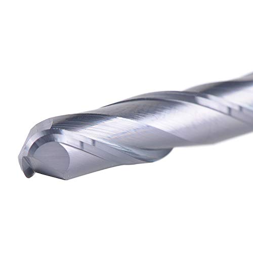 Image of SpeTool 14411 Ball Nose Carbide End Mill CNC Cutter Router Bits Double Flutes Spiral Milling Tool 1 /4 inch Shank with 3 inch Over Length
