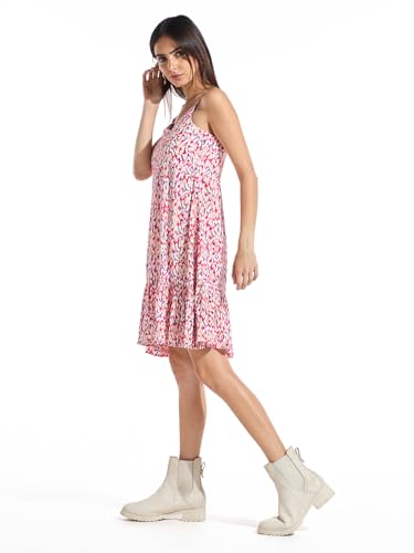 Image of Bewakoof Women's Solid Regular Fit Strappy Shoulder Straps Viscose Dress
